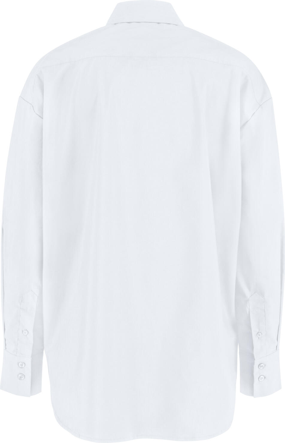 Jobeline Porter Women's Blouse, Oversize A-line Long Sleeve Shirt, Cotton-Polyester Blend, White, XL, Catering and Hotel Uniform