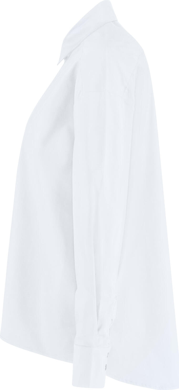 Jobeline Porter Women's Blouse, Oversize A-line Long Sleeve Shirt, Cotton-Polyester Blend, White, XL, Catering and Hotel Uniform