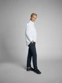Jobeline Porter Women's Blouse, Oversize A-line Long Sleeve Shirt, Cotton-Polyester Blend, White, XL, Catering and Hotel Uniform