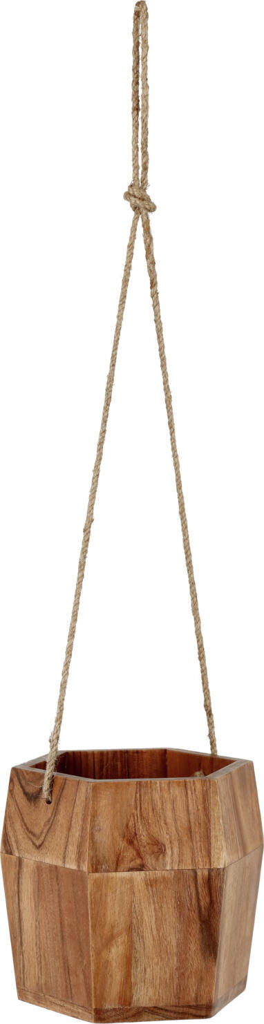 unknown LUSINI Solutions GmbH Plant pot Bronko hanging Pflanztopf Bronko hängend Plant pot Bronko hanging; 15x15x15 cm (LxWxH); brown Pflanztopf Bronko hängend; 15x15x15 cm (LxBxH); braun Hanging basket for artificial plants made of wood. Hexagonal shape. Hängeampel für Kunstpflanzen aus Holz. Hexagon-Form.
