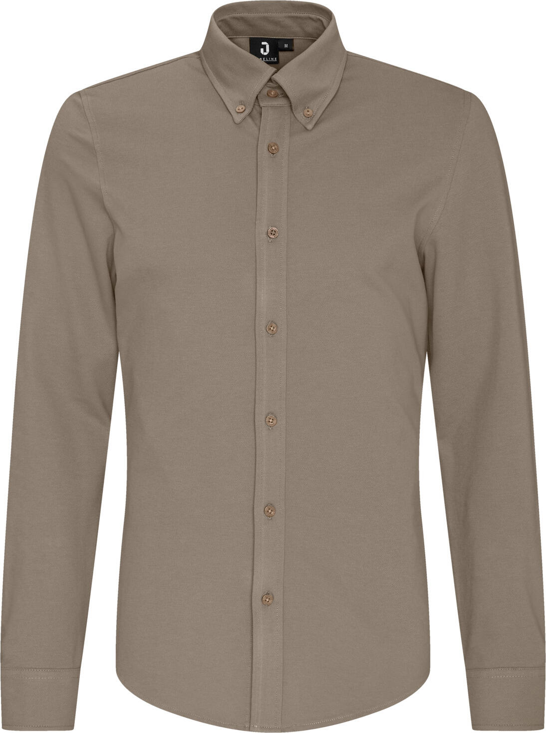 JOBELINE LUSINI Solutions GmbH Men's shirt Piqué long sleeve Herren Hemd Piqué Langarm Men's shirt Piqué long sleeve; Size 2XL; taupe Herren Hemd Piqué Langarm; Kleidergröße 2XL; taupe 95 % cotton, 5 % elastane. 40°C wash. Men's shirt made from high-quality polo piqué fabric. With full-length button placket, button-down collar and classic sleeve cuffs. With an extra-long back and rounded hem. Back length: 76.5 cm for size M. 95 % Baumwolle, 5 % Elasthan. 40°-Wäsche. Herrenhemd aus hochwertigem Polo-Piqué-Stoff. Mit durchgehender Knopfleiste, Button-Down-Kragen und klassischen Ärmelmanschetten. Mit extra langer Rückenlänge und abgerundetem Saum. Rückenlänge: 76,5 cm bei Gr. M