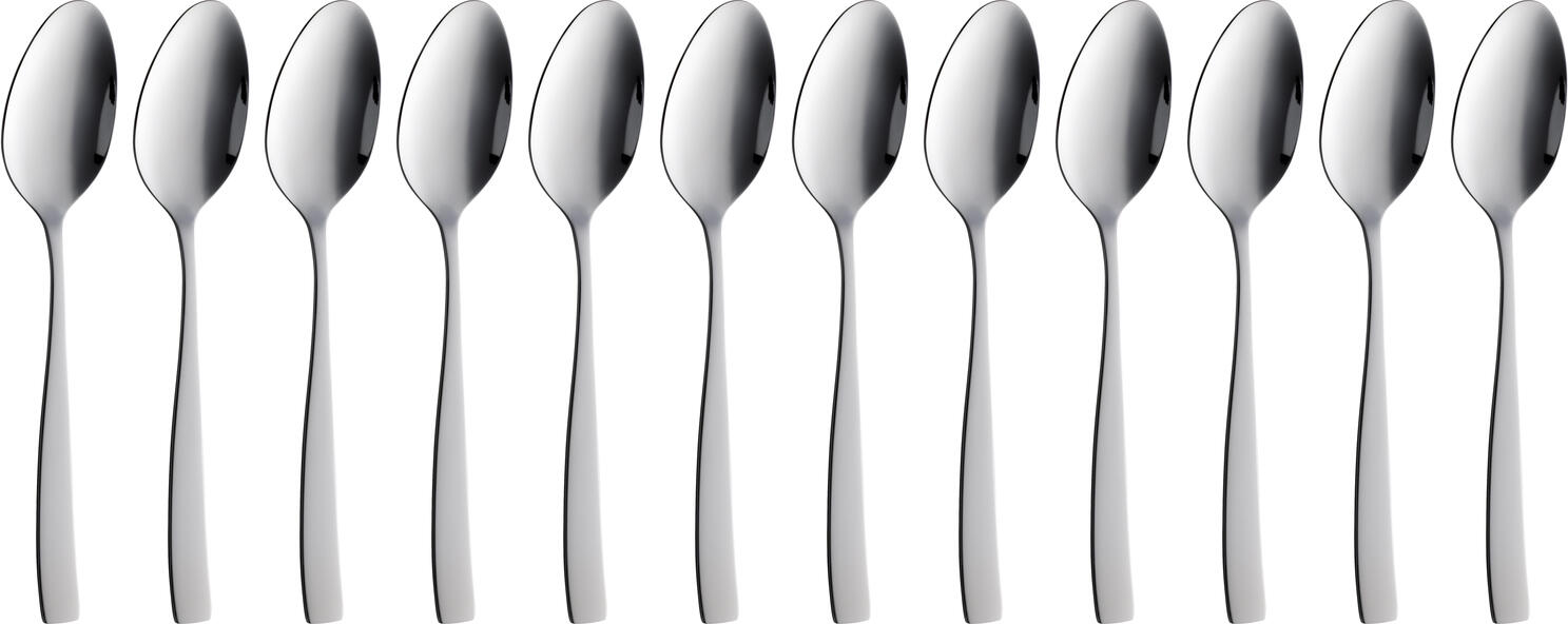 Pulsiva Granda Table Spoon Set of 12, 18/0 Chrome-Stainless Steel, Mirror Polished, Rustproof and Nickel-Free, 20.5 cm, Silver