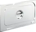 Pulsiva GN Lid 1/1 Basic Stainless Steel with Spoon Recess, 53 x 32.5 cm, Rustproof Food-Safe Lid i 20070959