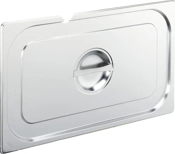 Pulsiva GN Lid 1/1 Basic Stainless Steel with Spoon Recess, 53 x 32.5 cm, Rustproof Food-Safe Lid i 20070959