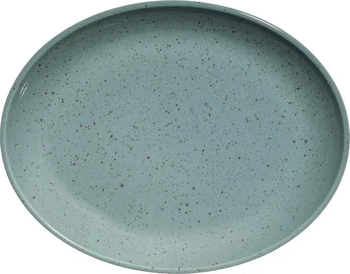 VEGA LUSINI Solutions GmbH Serving platter Alessia Servierplatte Alessia Serving platter Alessia; 32.5x25.5x3.5 cm (LxWxH); turquoise; oval; 3 piece / pack Servierplatte Alessia; 32.5x25.5x3.5 cm (LxBxH); türkis; oval; 3 Stück / Pack Colored porcelain platter with irregular speckles in oval shape. Dishwasher safe and microwaveable. Farbige Porzellanplatte mit unregelmäßigen Sprenkeln in ovaler Form. Spülmaschinenfest und mikrowellengeeignet.