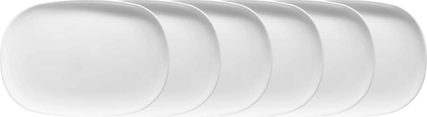 VEGA LUSINI Solutions GmbH Serving platter Ashley Servierplatte Ashley Serving platter Ashley; 34x24 cm (LxW); white; rectangular; 6 piece / pack Servierplatte Ashley; 34x24 cm (LxB); weiß; rechteckig; 6 Stück / Pack Platter made of sturdy tempered glass. Dishwasher safe, ovenproof and microwaveable. Platte aus robustem Hartglas. Spülmaschinenfest, backofen- und mikrowellengeeignet.
