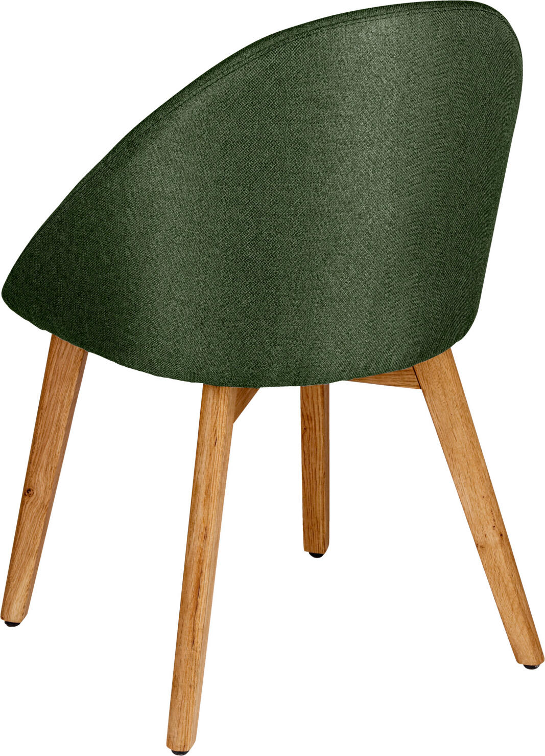 VEGA Alwin Upholstered Chair Set of 2, Green Polyester Fabric, Solid Oiled Oak Frame, FSC-certified, 56x50x83 cm