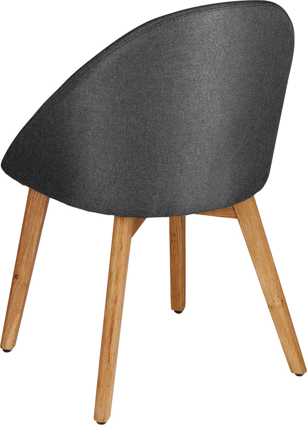 VEGA Alwin Upholstered Chair Set of 2, Anthracite Polyester Fabric, Solid Oiled Oak Frame, 56x50x83 cm, FSC Certified, Indoor Use
