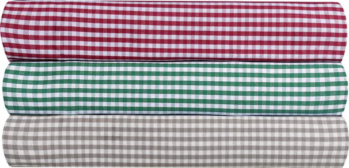 LUSINI La Villa Tablecloth, Square 130 x 130 cm, Vichy Check Pattern, 50% Cotton 50% Polyester, Easy Care, Quick Drying, Color Stable, German Design