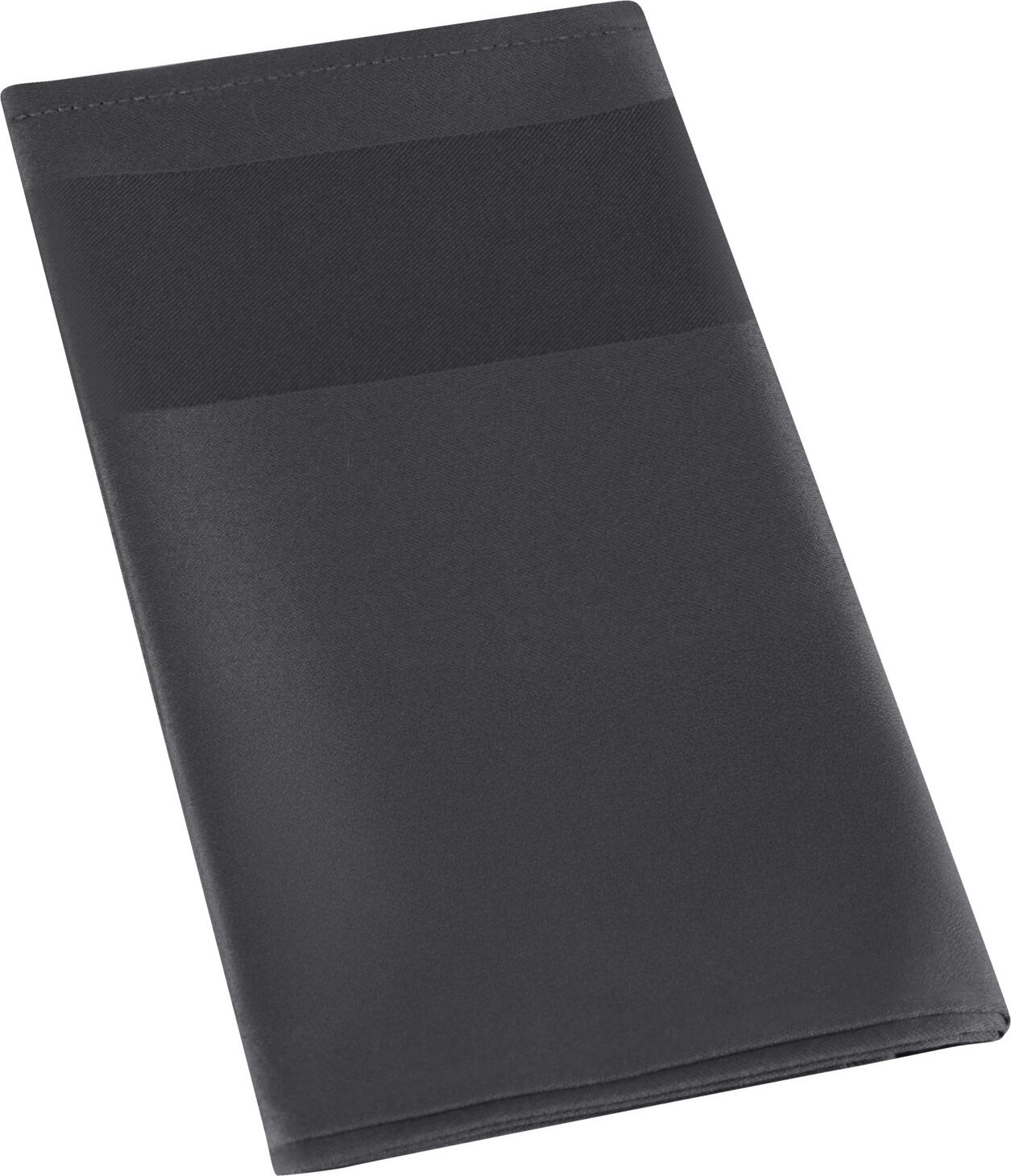 PULSIVA LUSINI Solutions GmbH Cloth napkins Flair Stoffservietten Flair Cloth napkins Flair; 50x50 cm (WxL); anthracite; 6 piece / pack Stoffservietten Flair; 50x50 cm (BxL); anthrazit; 6 Stück / Pack 100% polyester. Weight approx. 155 g/m². Napkin made of durable synthetic fiber with elegant sheen and atlas dessin. Ultra-easy care, extremely easy to iron and quick-drying. 100 % Polyester. Gewicht ca. 155 g/m². Serviette aus strapazierfähiger Kunstfaser mit edlem Glanz und Atlas-Dessin. Besonders pflegeleicht, bügelleicht und schnell trocknend.