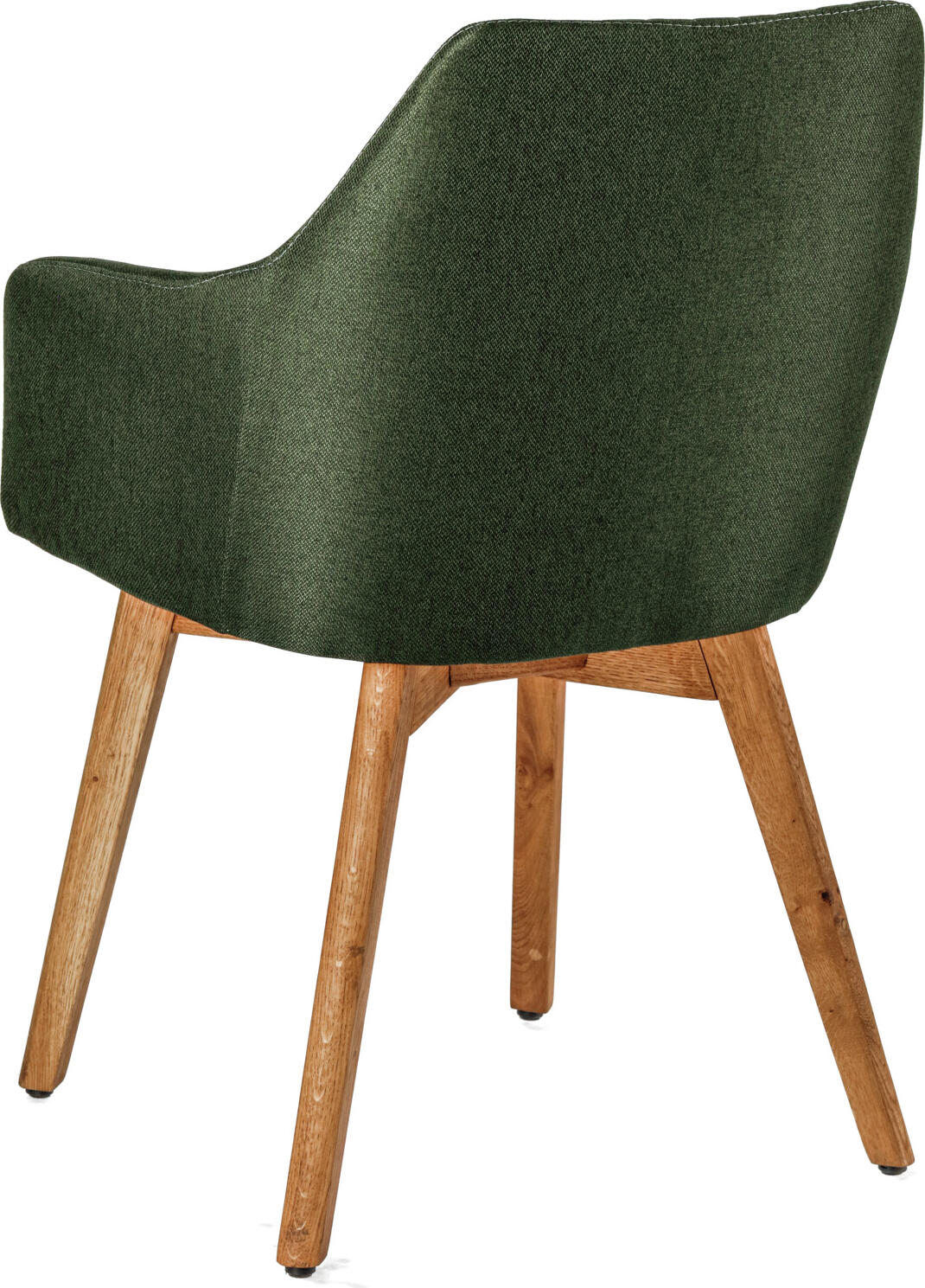 VEGA Arne Armchair Set of 2, Solid Oak Frame, Green Polyester Fabric, 56.5x60x85.5 cm, FSC-certified, Quilted Backrest