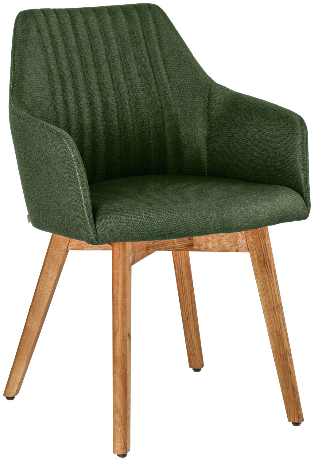 VEGA LUSINI Solutions GmbH Armchair Arne Armlehnstuhl Arne Armchair Arne; 56.5x60x85.5 cm (WxDxH); seat green, base oak/natural; 2 piece / pack Armlehnstuhl Arne; 56.5x60x85.5 cm (BxTxH); Sitz grün, Gestell eiche/natur; 2 Stück / Pack Upholstered chair with armrests made of fabric cover (100 % polyester) and solid oak frame, oiled. Quilting on the backrest. High seating comfort. Integrated straps for a comfortable seat. Includes floor-protecting glides. For indoor use only. Supplied disassembled, including fastening material. Polsterstuhl mit Armlehnen gefertigt aus Stoffbezug (100 % Polyester) und massivem Eichengestell, geölt. Absteppung an der Rückenlehne. Hoher Sitzkomfort. Integrierte Gurte für bequeme Sitzfläche. Inklusive bodenschonender Gleiter. Nur für den Innenbereich. Lieferung erfolgt zerlegt, inklusive Befestigungsmaterial. Der Polsterstuhl ist FSC™-zertifiziert. LUSINI ist davon überzeugt, dass Wälder für unsere Zukunft unverzichtbar sind. Deshalb setzen wir uns für FSC™-zertifizierte Produkte ein (FSC™ N003150). So können wir Ihnen helfen, bessere Kaufentscheidungen zum Wohle unserer Wälder zu treffen. www.fsc.org