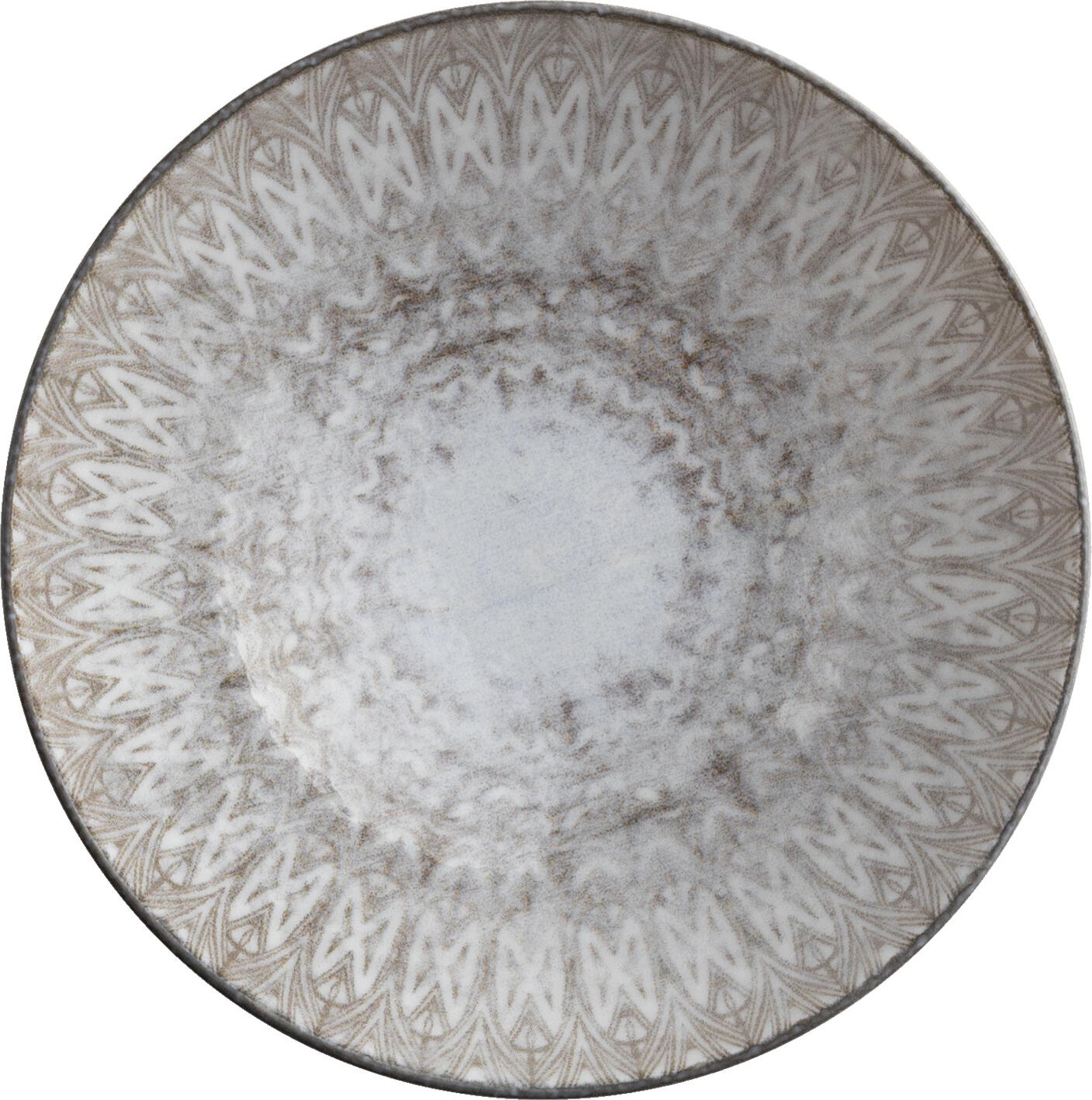 VEGA Kalaya Porcelain Bowl, 500 ml, 15 cm Diameter, Taupe Digital Print, Dishwasher and Microwave Safe, Set of 6