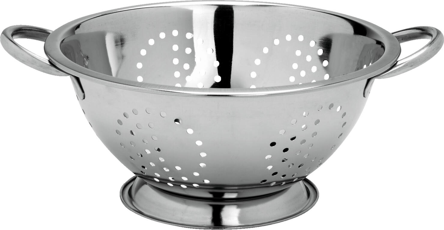 Weis Karl Weis u. Cie. GmbH Strainer half-round Seiher halbrund Strainer half-round; 24x11 cm (ØxH); silver Seiher halbrund; 24x11 cm (ØxH); silber The WEIS standing strainer (Ø 24 cm) is a practical and robust kitchen aid designed for professional use in the catering, hospitality, catering and commercial kitchen sectors. Thanks to its sturdy, freestanding design, the strainer is ideal for straining, washing and draining a wide variety of foods. Made from high-quality stainless steel, the freestanding colander impresses with its durable construction, hygienic properties and ease of cleaning. Its flat shape ensures comfortable use, whilst the integrated side handles facilitate safe handling during transport and emptying. Thanks to its sturdy base, the colander can be positioned securely on worktops or in containers, allowing food to drain away easily. Its compact size, with a diameter of 24 cm, makes it highly versatile – ideal for vegetables, fruit, salads, pasta and many other uses in the professional kitchen. The WEIS freestanding colander is a reliable kitchen utensil for all areas where hygiene, functionality and durability are essential. Product benefits Professional free-standing colander for the catering and HORECA sectors High-quality stainless steel construction Rust-free and durable Sturdy free-standing design for convenient draining Flat shape for versatile applications With practical side handles Ideal for washing, draining and straining Hygienic and easy to clean Suitable for restaurants, hotels, catering and commercial kitchens Technical Specifications Brand: WEIS Material: Stainless steel Diameter: 24 cm Dimensions: 24 × 24 × 13 cm Weight: 382 g Shape: Flat Design: Free-standing colander with side handles Colour: Silver Features: Rust-free, food-safe, easy to clean Der WEIS Standseiher Ø 24 cm ist ein praktischer und robuster Küchenhelfer für den professionellen Einsatz in Gastronomie, Hotellerie, Catering und Großküchen. Durch seine stabile Standkonstruktion eignet sich der Seiher ideal zum Abgießen, Waschen und Abtropfen verschiedenster Lebensmittel. Gefertigt aus hochwertigem Edelstahl überzeugt der Standseiher durch seine langlebige Verarbeitung, hygienische Eigenschaften und einfache Reinigung. Die flache Form ermöglicht eine komfortable Nutzung, während die integrierten seitlichen Griffe ein sicheres Handling beim Transport und Entleeren unterstützen. Dank des stabilen Standfußes kann der Seiher sicher auf Arbeitsflächen oder in Behältern positioniert werden, sodass Lebensmittel bequem abtropfen können. Die kompakte Größe mit einem Durchmesser von 24 cm macht ihn vielseitig einsetzbar – ideal für Gemüse, Obst, Salate, Nudeln und viele weitere Anwendungen in der Profiküche. Der WEIS Standseiher ist ein zuverlässiges Küchenutensil für alle Bereiche, in denen Hygiene, Funktionalität und Langlebigkeit gefragt sind. Produktvorteile Professioneller Standseiher für Gastronomie und HORECA Hochwertige Edelstahlausführung Rostfrei und langlebig Stabile Standkonstruktion für komfortables Abtropfen Flache Form für vielseitige Anwendungen Mit praktischen seitlichen Griffen Ideal zum Waschen, Abgießen und Abtropfen Hygienisch und pflegeleicht Geeignet für Restaurants, Hotels, Catering und Großküchen Technische Daten Marke: WEIS Material: Edelstahl Durchmesser: 24 cm Maße: 24 × 24 × 13 cm Gewicht: 382 g Form: Flach Ausführung: Standseiher mit seitlichen Griffen Farbe: Silber Eigenschaften: Rostfrei, lebensmittelecht, pflegeleicht