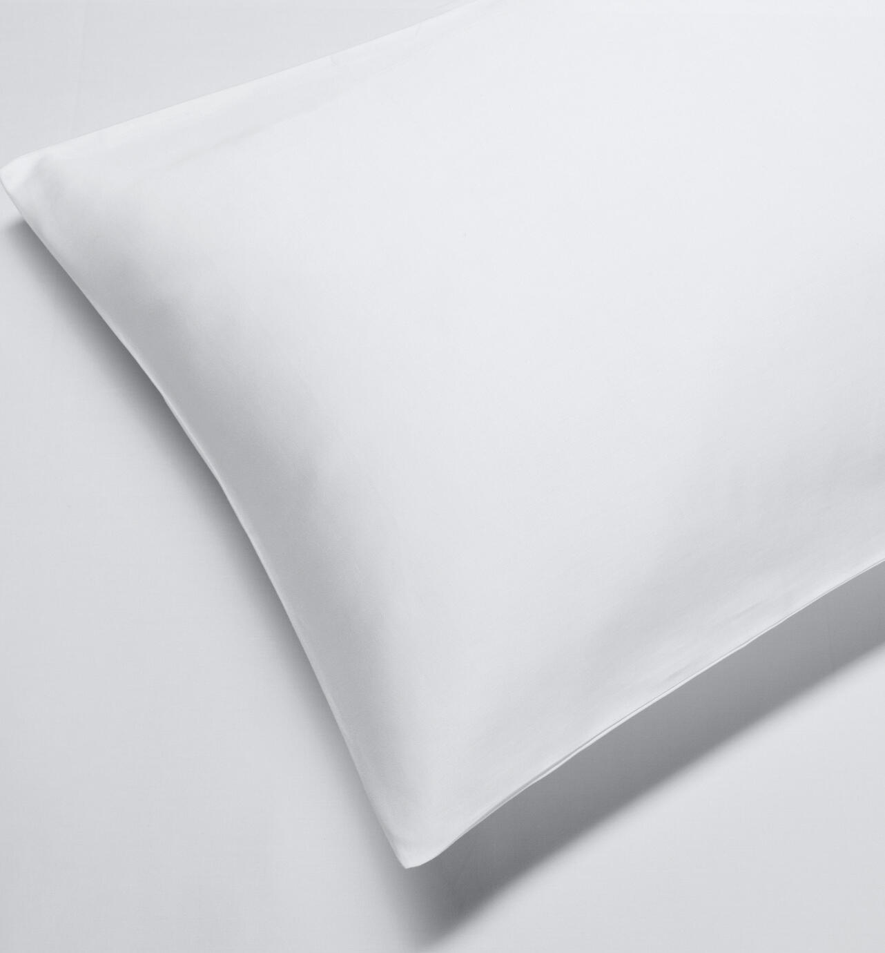 ERWIN M. LUSINI Scalea Pillow Cover, 100% Cotton Fine Satin, 300 TC, 65 x 100 cm, White, Hotel Side Fastening, OEKO-TEX Standard 100