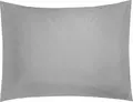 ERWIN M. LUSINI Scalea Pillowcase, 100% Cotton Fine Satin, 300 TC, 50x70 cm, Grey, Hotel Side Fastening, OEKO-TEX Standard 100