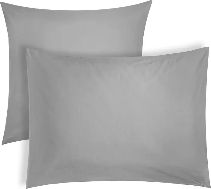 ERWIN M. LUSINI Scalea Pillowcase, 100% Cotton Fine Satin Weave, 300 TC, 70x90 cm, Grey, Hotel Fastening, OEKO-TEX Standard 100