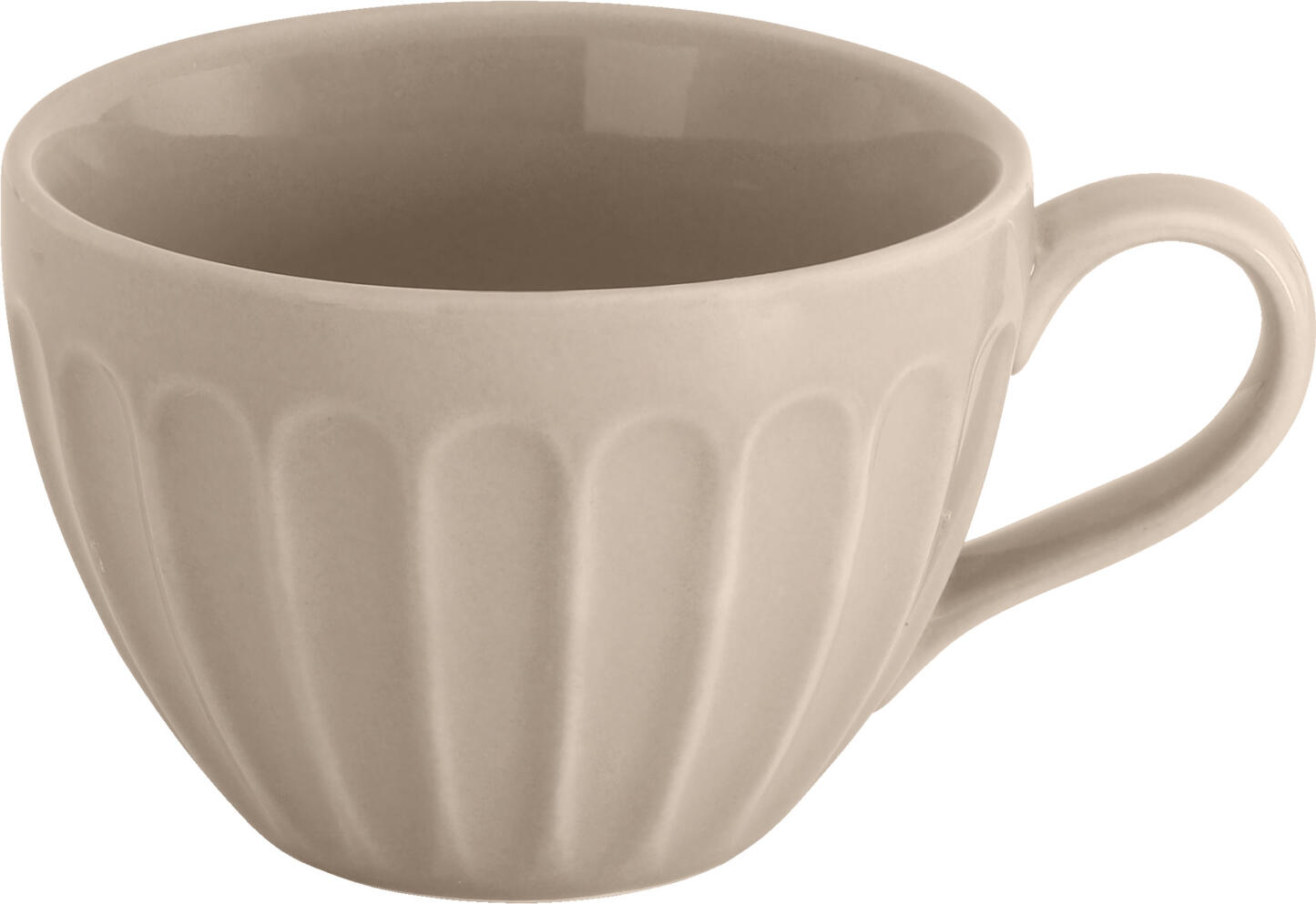 VEGA Bel Colore Porcelain Coffee Cups, 190 ml, Beige with Exterior Relief Pattern, Dishwasher and Microwave Safe, Set of 6
