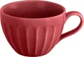 VEGA Bel Colore Coffee Cup Set of 6, 190 ml Red Porcelain Cups, Fluted Design, Dishwasher and Microwave Safe