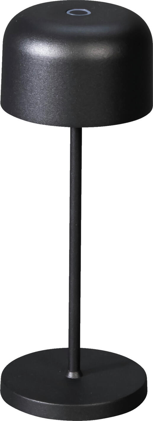 Konstsmide Gnosjö Konstsmide AB LED table lamp Lille mini LED Tischleuchte Lille mini LED table lamp Lille mini; 7.5x20 cm (ØxH); black LED Tischleuchte Lille mini; 7.5x20 cm (ØxH); schwarz Add stylish and discreet lighting to your home, restaurant or hotel room, indoors or outdoors, with the Lille Mini table lamp in elegant black. With a compact height of just 20 cm, it blends discreetly and tastefully onto tables - perfect for use in restaurants, on tables or in the garden. The light is emitted below eye level, preventing glare. Thanks to the infinitely dimmable function, you can adjust the light intensity to suit your mood. Main features: Weatherproof to IP54 - suitable for outdoor use Only 20 cm high - ideal for use on tables without dominating them Light below eye level - glare-free light for a pleasant atmosphere Infinitely dimmable - individual light control for every mood Electrical data - power supply: 230 V, 50 Hz, light source: LED, replaceable, output: approx. 4-6 watts, light colour: warm white (approx. 2200-2700K) Discreet design - blends in unobtrusively, provides pleasant light High-quality workmanship - durable and robust Versatile use - perfect for restaurants, gardens, sleeping areas or at home Opt for high-quality, stylish lighting that blends harmoniously into any environment. The Lille Mini is the ideal choice for discreet, glare-free light that adapts flexibly to your needs and creates a pleasant atmosphere. Charging cable included in the package. Verleihen Sie Ihrem Zuhause, Restaurant oder Hotelzimmer im Innen- oder Außenbereich eine stilvolle und dezente Beleuchtung mit der Lille Mini Tischleuchte in elegantem Schwarz. Mit einer kompakten Höhe von nur 20 cm fügt sie sich unauffällig und geschmackvoll auf Tische ein – perfekt für den Einsatz im Restaurant, auf Tischen oder im Garten. Das Licht wird unterhalb der Augenhöhe abgegeben, wodurch ein Blenden vermieden wird. Dank der stufenlos dimmbaren Funktion können Sie die Lichtintensität individuell an Ihre Stimmung anpassen. Hauptmerkmale: Wetterfest nach IP54 – geeignet für den Außenbereich Nur 20 cm hoch – ideal für den Einsatz auf Tischen, ohne zu dominieren Licht unterhalb der Augenhöhe – blendfreies Licht für angenehme Atmosphäre Stufenlos dimmbar – individuelle Lichtsteuerung für jede Stimmung Elektrische Daten - Stromversorgung: 230 V, 50 Hz, Leuchtmittel: LED, austauschbar, Leistung: ca. 4-6 Watt, Lichtfarbe: Warmweiß (ca. 2200-2700K) Dezentes Design – passt sich unauffällig an, sorgt für angenehmes Licht Hochwertige Verarbeitung – langlebig und robust Vielseitig einsetzbar – perfekt für Restaurant, Garten, Schlafbereich oder Zuhause Setzen Sie auf hochwertige, stilvolle Beleuchtung, die sich harmonisch in jede Umgebung einfügt. Die Lille Mini ist die ideale Wahl für dezentes, blendfreies Licht, das sich flexibel an Ihre Bedürfnisse anpasst und eine angenehme Atmosphäre schafft. Ladekabel im Paketumfang mit enthalten.