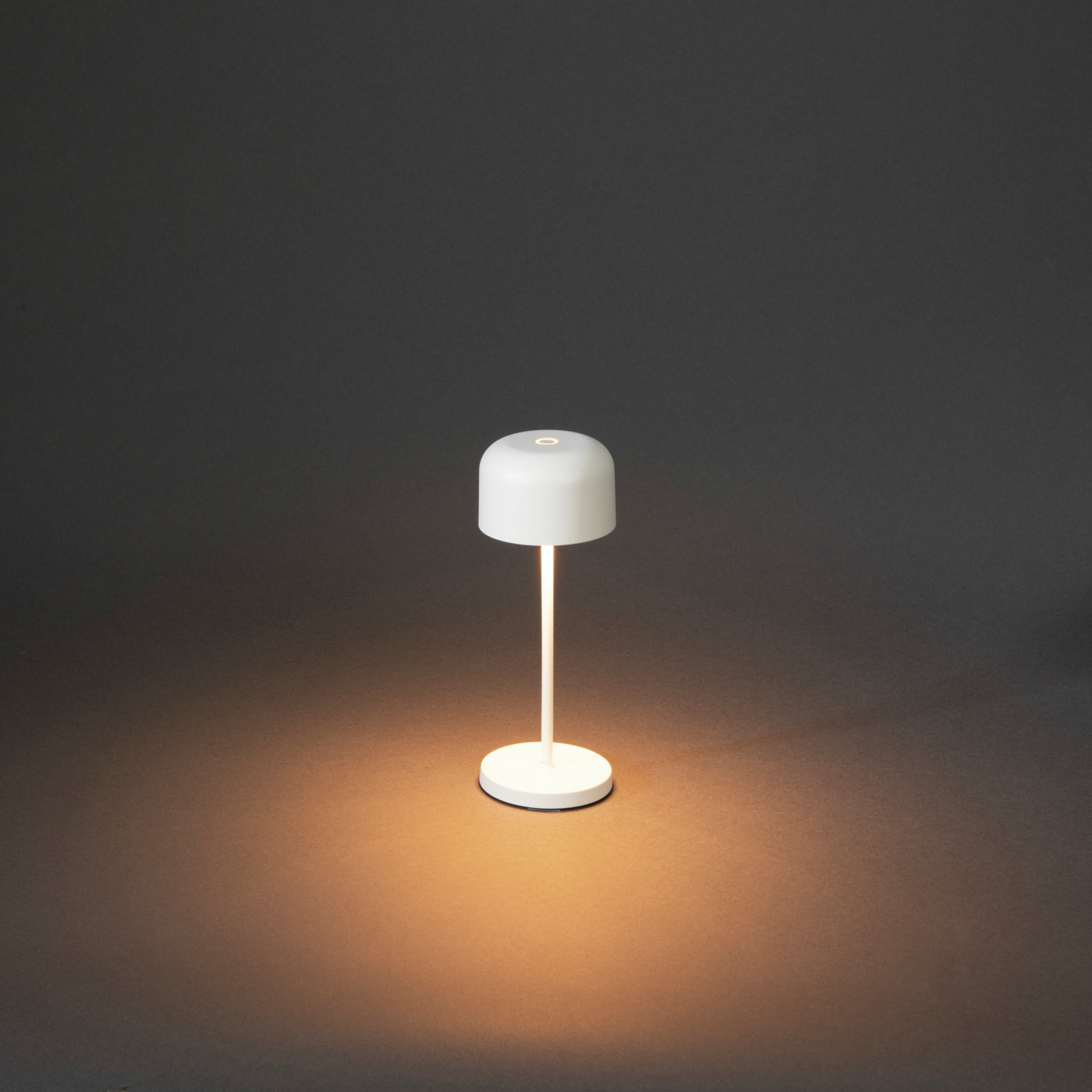 Konstsmide Lille Mini 7835-250 Wireless LED Table Lamp, IP54 Weatherproof Indoor Outdoor, USB Rechargeable, Dimmable Warm White, White