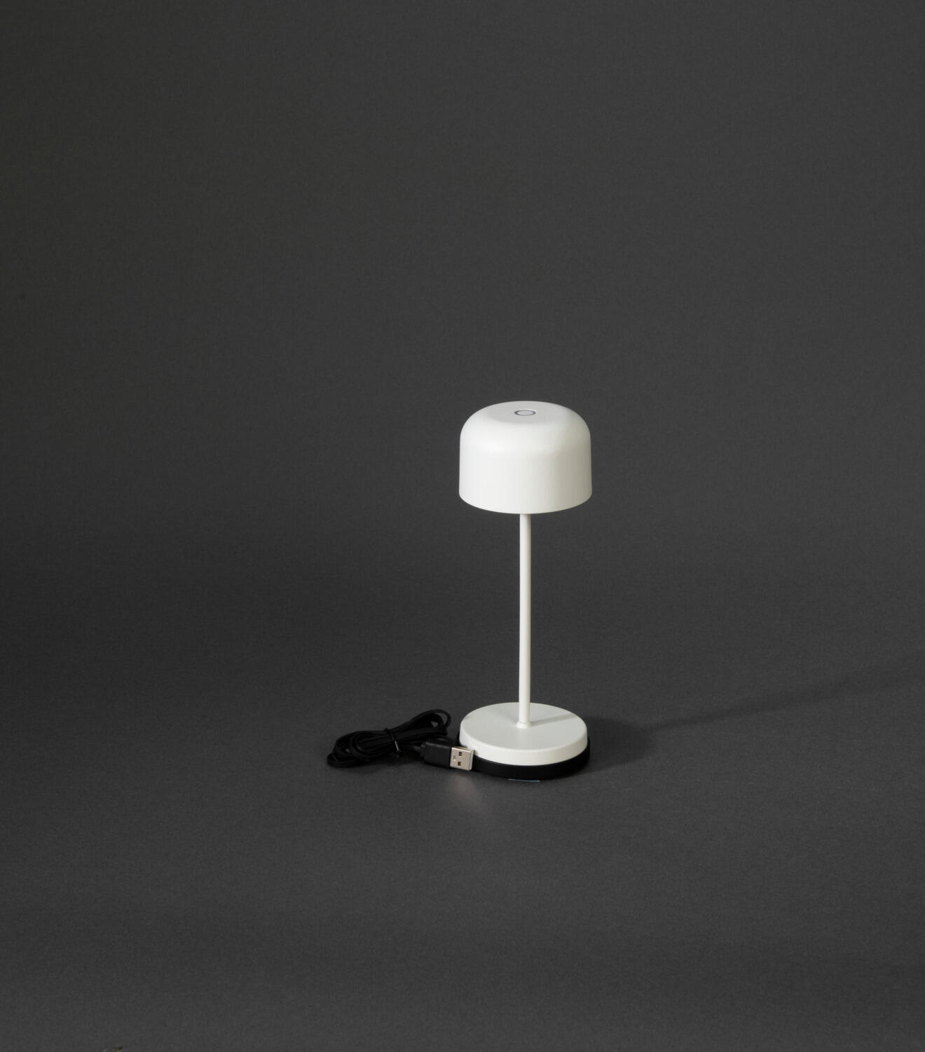 Konstsmide Lille Mini 7835-250 Wireless LED Table Lamp, IP54 Weatherproof Indoor Outdoor, USB Rechargeable, Dimmable Warm White, White
