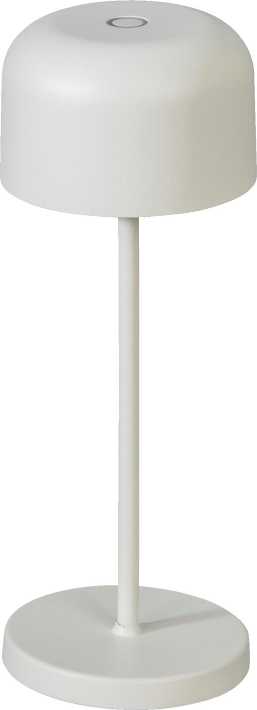 Konstsmide Gnosjö Konstsmide AB LED table lamp Lille mini LED Tischleuchte Lille mini LED table lamp Lille mini; 7.5x20 cm (ØxH); white LED Tischleuchte Lille mini; 7.5x20 cm (ØxH); weiß Add stylish and discreet lighting to your home, restaurant or hotel room, indoors or outdoors, with the Lille Mini table lamp in elegant black. With a compact height of just 20 cm, it blends discreetly and tastefully onto tables - perfect for use in restaurants, on tables or in the garden. The light is emitted below eye level, preventing glare. Thanks to the infinitely dimmable function, you can adjust the light intensity to suit your mood. Main features: Weatherproof to IP54 - suitable for outdoor use Only 20 cm high - ideal for use on tables without dominating them Light below eye level - glare-free light for a pleasant atmosphere Infinitely dimmable - individual light control for every mood Electrical data - power supply: 230 V, 50 Hz, light source: LED, replaceable, output: approx. 4-6 watts, light colour: warm white (approx. 2200-2700K) Discreet design - blends in unobtrusively, provides pleasant light High-quality workmanship - durable and robust Versatile use - perfect for restaurants, gardens, sleeping areas or at home Opt for high-quality, stylish lighting that blends harmoniously into any environment. The Lille Mini is the ideal choice for discreet, glare-free light that adapts flexibly to your needs and creates a pleasant atmosphere. Charging cable included in the package. Verleihen Sie Ihrem Zuhause, Restaurant oder Hotelzimmer im Innen- oder Außenbereich eine stilvolle und dezente Beleuchtung mit der Lille Mini Tischleuchte in elegantem Schwarz. Mit einer kompakten Höhe von nur 20 cm fügt sie sich unauffällig und geschmackvoll auf Tische ein – perfekt für den Einsatz im Restaurant, auf Tischen oder im Garten. Das Licht wird unterhalb der Augenhöhe abgegeben, wodurch ein Blenden vermieden wird. Dank der stufenlos dimmbaren Funktion können Sie die Lichtintensität individuell an Ihre Stimmung anpassen. Hauptmerkmale: Wetterfest nach IP54 – geeignet für den Außenbereich Nur 20 cm hoch – ideal für den Einsatz auf Tischen, ohne zu dominieren Licht unterhalb der Augenhöhe – blendfreies Licht für angenehme Atmosphäre Stufenlos dimmbar – individuelle Lichtsteuerung für jede Stimmung Elektrische Daten - Stromversorgung: 230 V, 50 Hz, Leuchtmittel: LED, austauschbar, Leistung: ca. 4-6 Watt, Lichtfarbe: Warmweiß (ca. 2200-2700K) Dezentes Design – passt sich unauffällig an, sorgt für angenehmes Licht Hochwertige Verarbeitung – langlebig und robust Vielseitig einsetzbar – perfekt für Restaurant, Garten, Schlafbereich oder Zuhause Setzen Sie auf hochwertige, stilvolle Beleuchtung, die sich harmonisch in jede Umgebung einfügt. Die Lille Mini ist die ideale Wahl für dezentes, blendfreies Licht, das sich flexibel an Ihre Bedürfnisse anpasst und eine angenehme Atmosphäre schafft. Ladekabel im Paketumfang mit enthalten.