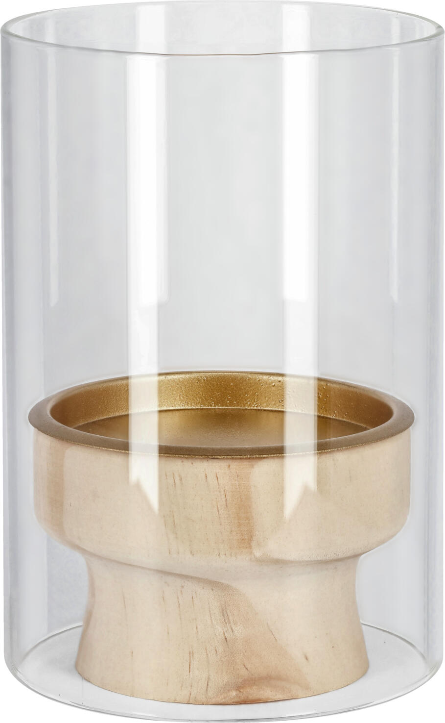 unknown LUSINI Solutions GmbH Lantern Eno Windlicht Eno Lantern Eno; 10x15 cm (ØxH); natural/transparent; round; 2 piece / pack Windlicht Eno; 10x15 cm (ØxH); natur/transparent; rund; 2 Stück / Pack Lantern with wooden base and glass cylinder. Windlicht mit Holzsockel und Glaszylinder.