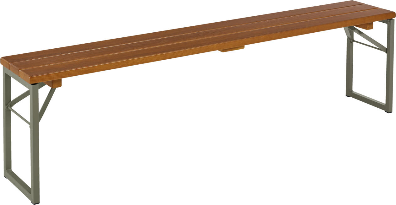 VEGA LUSINI Solutions GmbH Outdoor bench Expose Outdoor Sitzbank Expose Outdoor bench Expose; 180x30x48 cm (WxDxH); seat walnut, base anthracite Outdoor Sitzbank Expose; 180x30x48 cm (BxTxH); Sitz nussbaum, Gestell anthrazit Modern and high quality beer tent bench made of galvanized and powder-coated steel frame. Bench top made of double thick laminated and pressure impregnated ash wood - thickness 3 cm. Foldable, weatherproof and easy to clean. Folding mechanism for quick assembly and disassembly. Suitable for outdoor use. Supplied assembled. Matching table can be ordered at the same time. Moderne und hochwertige Bierzeltbank aus verzinktem und pulverbeschichtetem Stahlgestell. Tischplatte aus zweifach dickschichtlasiertem und druckimprägnierten Eschenholz - Stärke 3 cm. Klappbar, wetterfest und pflegeleicht. Klappmechanismus für schnellen Auf- und Abbau. Für den Außenbereich geeignet. Lieferung erfolgt montiert. Passenden Tisch gleich mitbestellen.