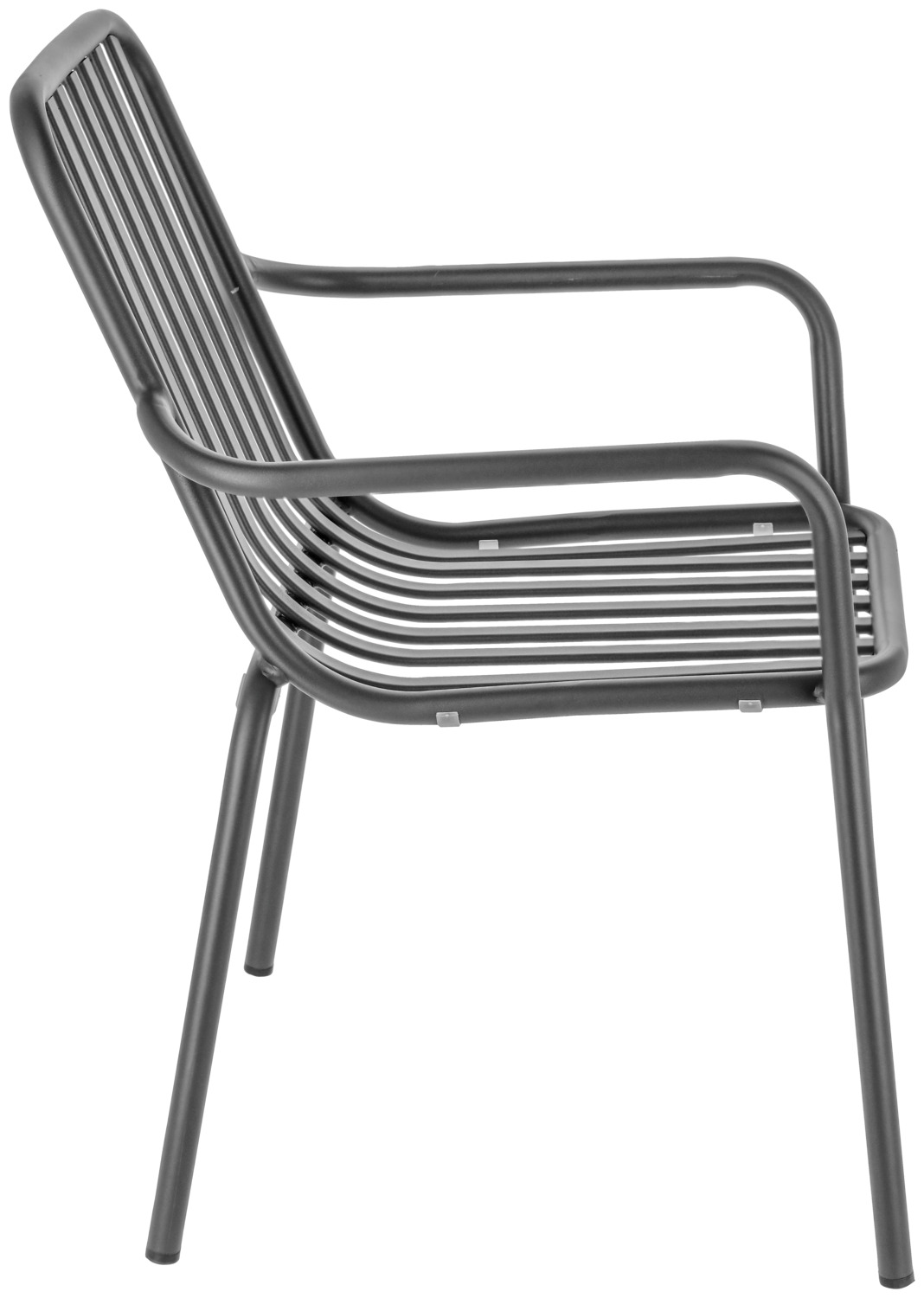 Scaune de exterior stivuibile VEGA Merida, Aluminiu vopsit electrostatic, Culoare: Antracit, Rezistente la intemperii si UV, 57x64x85 cm, Set de 2 piese