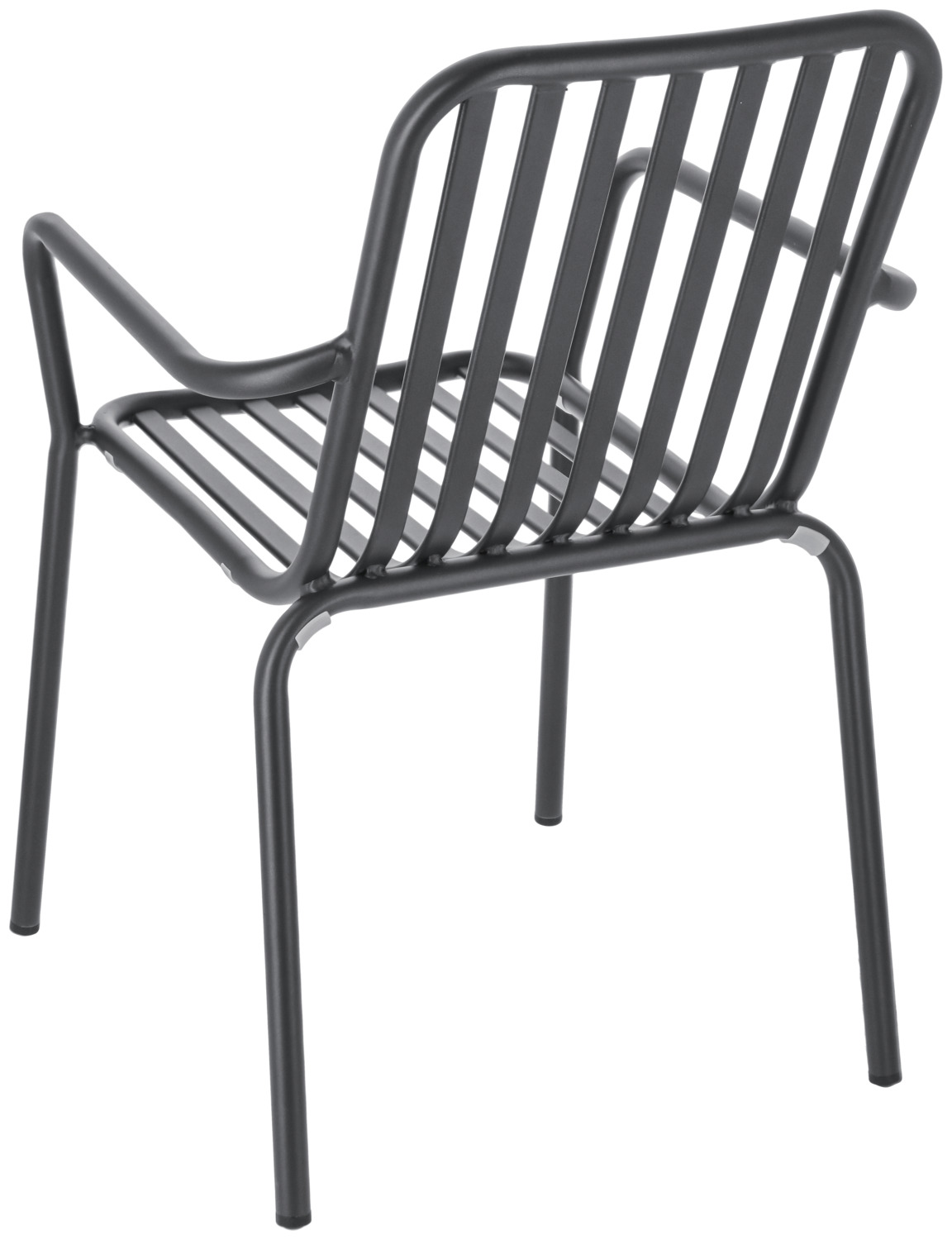 Scaune de exterior stivuibile VEGA Merida, Aluminiu vopsit electrostatic, Culoare: Antracit, Rezistente la intemperii si UV, 57x64x85 cm, Set de 2 piese