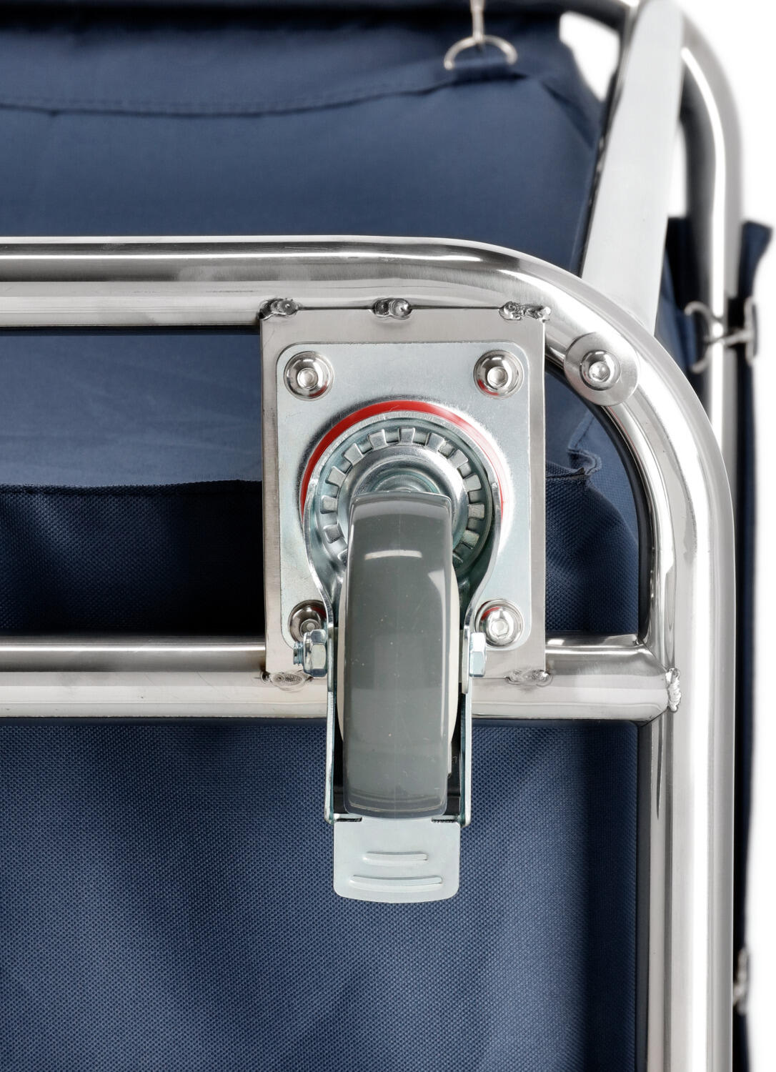 PULSIVA Aberdare Laundry Trolley, Stainless Steel Frame, Removable PVC Coated Cotton Bag, 4 Wheels with 2 Brakes, 100kg Capacity, 65x90x81 cm, Blue