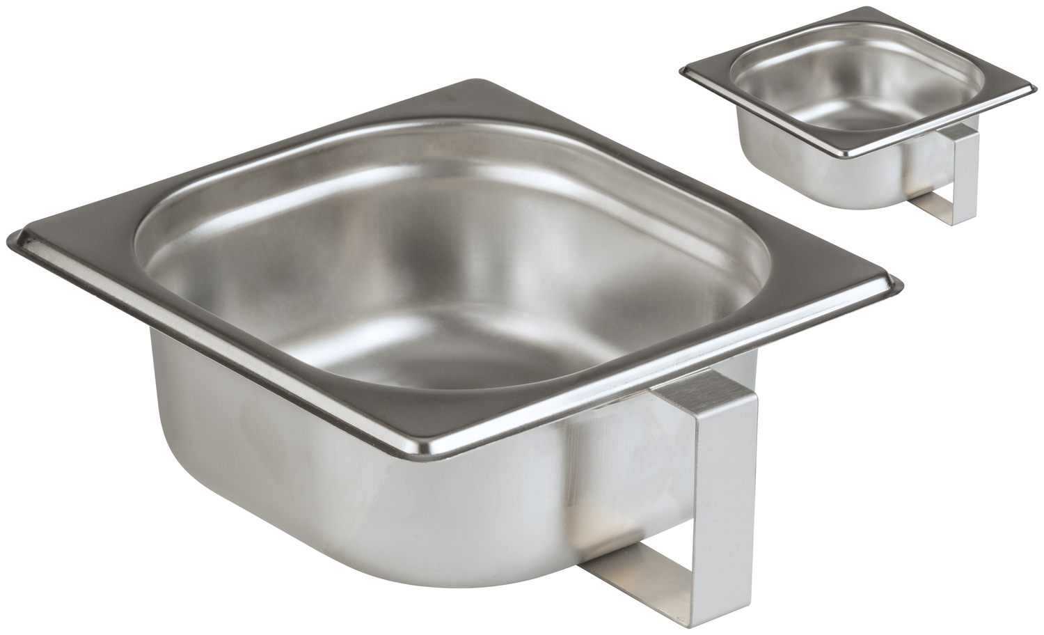 Tava GN 1/6 PULSIVA Torno, Inox Rustproof Food-Safe cu Maner Sudat, 17.6 x 16.2 x 6.5 cm, Set de 2 Piese