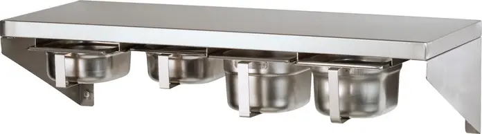 Tava GN 1/6 PULSIVA Torno, Inox Rustproof Food-Safe cu Maner Sudat, 17.6 x 16.2 x 6.5 cm, Set de 2 Piese