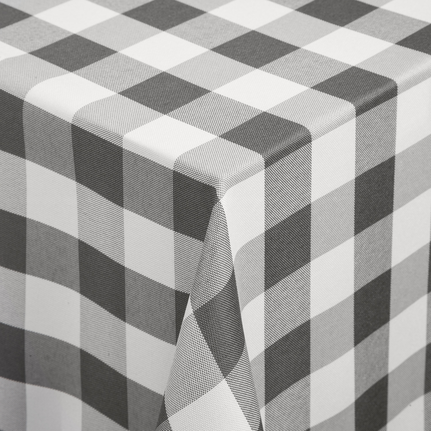 LUSINI Countryline Rectangular Tablecloth, 130 x 170 cm, Grey Check Plaid, 100% Polyester, OEKO-TEX Standard 100, Durable and Easy Clean