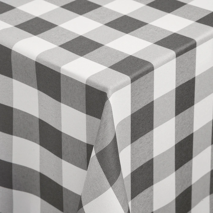 ERWIN M. LUSINI Countryline Square Tablecloth, 150 x 150 cm, 100% Polyester, Grey Checkered Pattern, OEKO-TEX Standard 100, Durable and Easy Care