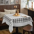 ERWIN M. LUSINI Countryline Square Tablecloth, 150 x 150 cm, 100% Polyester, Grey Checkered Pattern, OEKO-TEX Standard 100, Durable and Easy Care