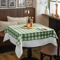 Fata de masa patrata Erwin M. Lusini Countryline, 80 x 80 cm, 100% Poliester, Carou Verde, OEKO-TEX Standard 100, Durabila si Usor de Curatat