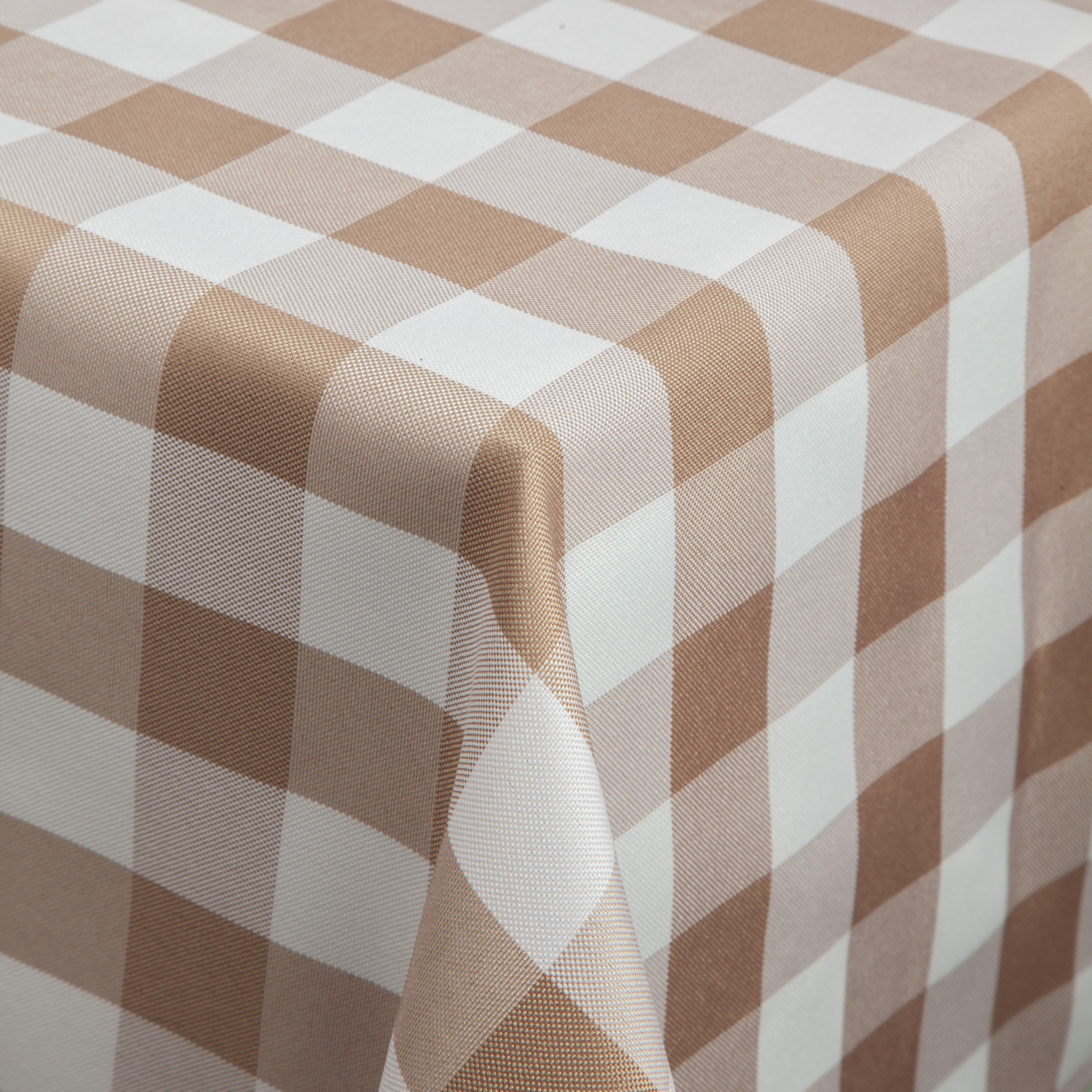 ERWIN M. LUSINI Solutions GmbH Countryline Square Tablecloth, 100% Polyester, 130 x 130 cm, Beige Check Pattern, OEKO-TEX Standard 100