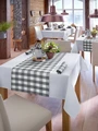 Скатерть квадратная ERWIN M. LUSINI Countryline, 80x80 см, 100% полиэстер, белая в рустикальную клетку, OEKO-TEX Standard 100, износостойкая