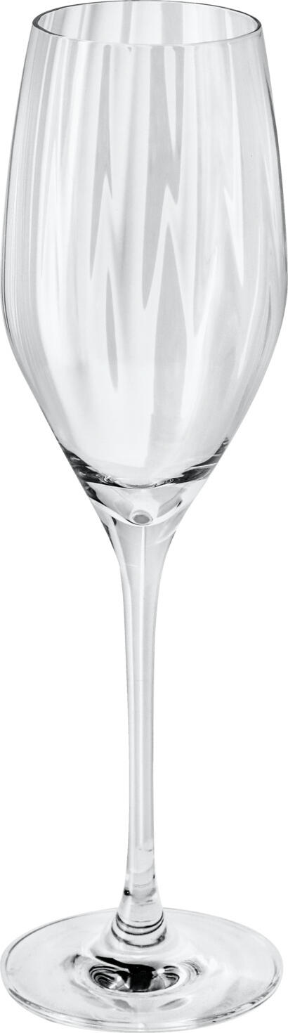 VEGA Leya Champagne Glass Set of 6, 170ml Crystal Glass for Sparkling Wine and Prosecco, 20.8cm Height, Dishwasher-Safe, Transparent