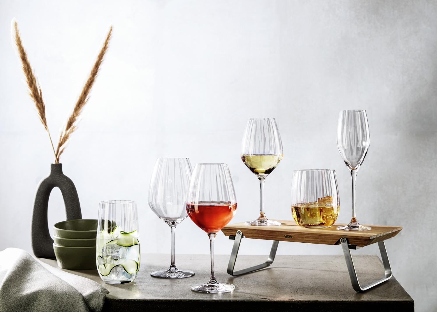 VEGA Leya Champagne Glass Set of 6, 170ml Crystal Glass for Sparkling Wine and Prosecco, 20.8cm Height, Dishwasher-Safe, Transparent