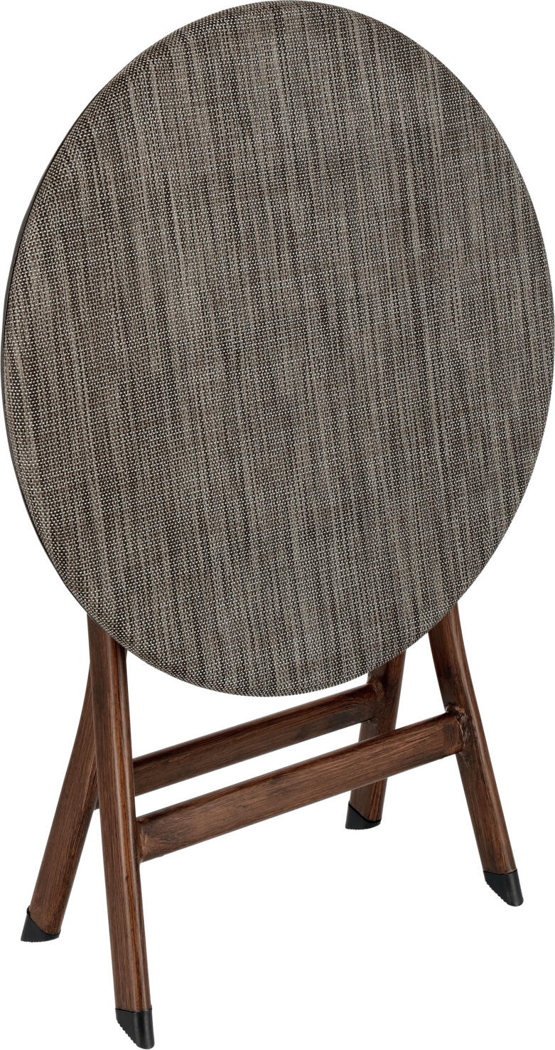 Masa laterala exterioara pliabila PULSIVA LUSINI Romalia, cadru din otel vopsit electrostatic, blat din material sintetic, 46x46 cm, rezistenta la intemperii, gri mottled/maro