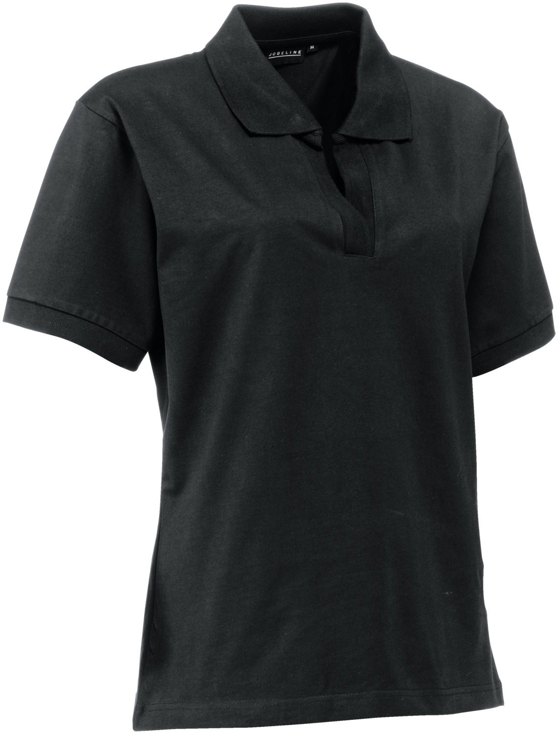 Jobeline Benita Women's Jersey Polo Shirt, 95% Cotton 5% Spandex, V-Neck Without Buttons, Tapered Fit, Black, Size 2XL