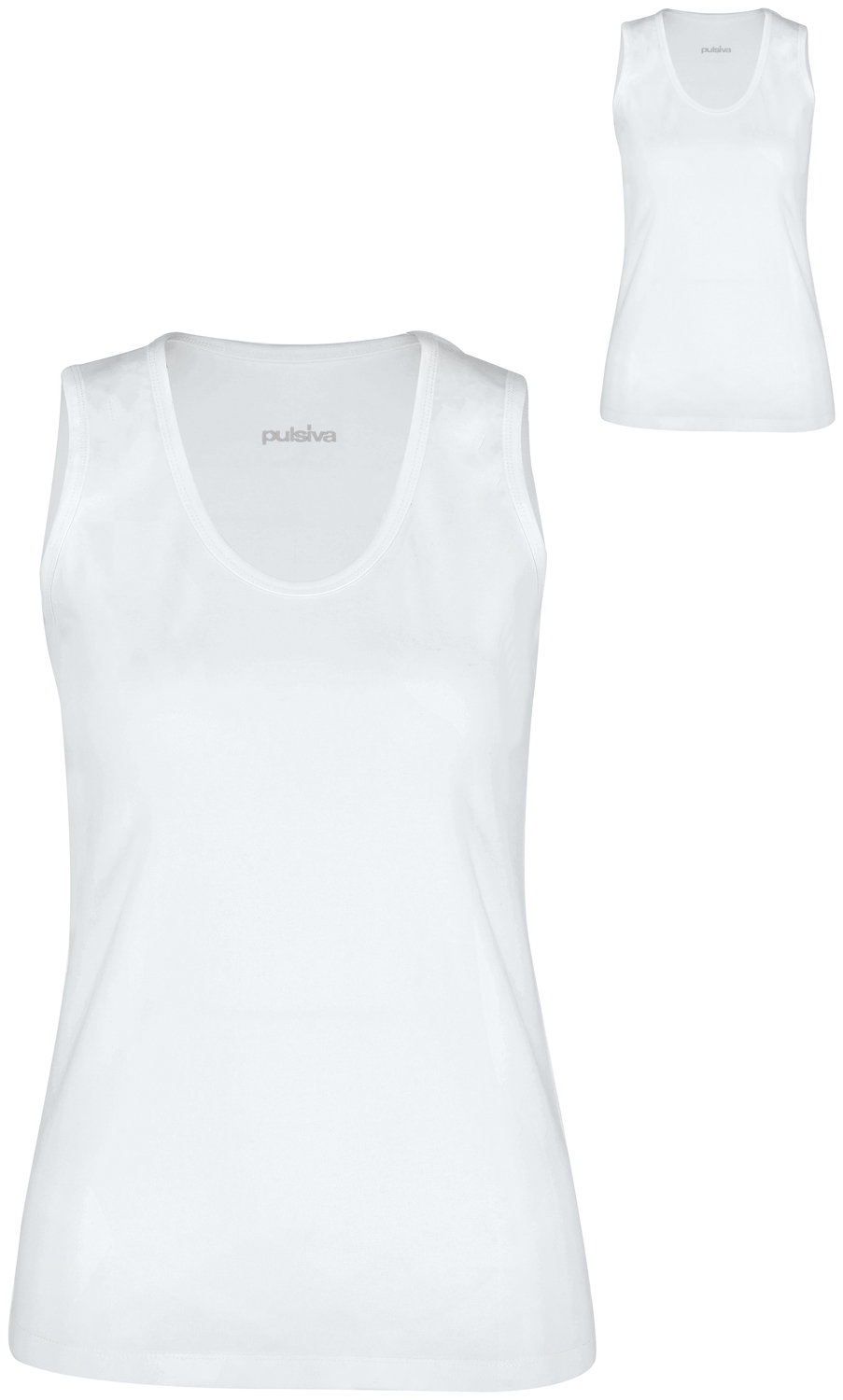 Set de 2 bucati Maie PULSIVA pentru femei, Maie Dubla din Jersey de Bumbac, Decolut Rotund, Croiala Ajustata cu Talie Inalta, 95% Bumbac 5% Spandex