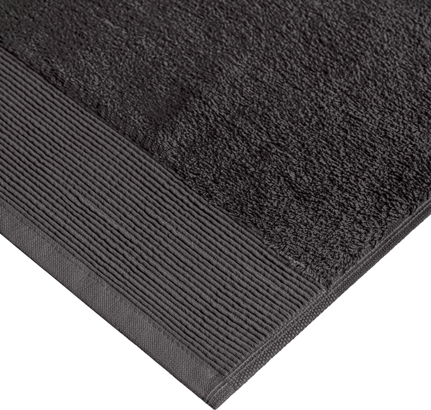 Prosop de dus ERWIN M. LUSINI Balance, antracit, 70 x 140 cm, 600 g/m², bumbac si viscoza din bambus, texturi Walk terry catifelata