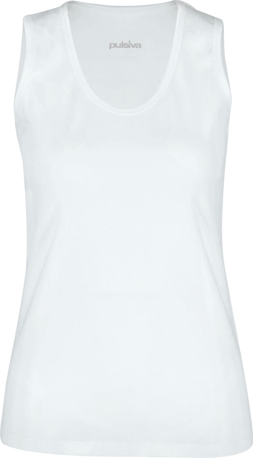 PULSIVA LUSINI Solutions GmbH Women's shirt Double Tanktop Damenshirt Double Tanktop Women's shirt Double Tanktop; Size M; white; 2 piece / pack Damenshirt Double Tanktop; Kleidergröße M; weiß; 2 Stück / Pack 95 % cotton, 5 % spandex. 40 °C wash. Sleeveless top for women with a round neckline made of high-quality cotton jersey in a double pack. The high stretch content ensures maximum comfort. High-waisted and form-fitting cut. Also ideal for wearing underneath. Supplied in a double pack. Back length: 60 cm for size S. 95 % Baumwolle, 5 % Elasthan. 40°-Wäsche. Ärmelloses Top für Damen mit Rundhalsausschnitt aus hochwertigem Baumwolljersey im Doppelpack. Der hohe Stretchanteil sorgt für höchsten Tragekomfort. Stark taillierter und körperbetonter Schnitt. Ideal auch als Unterzieh-Top zu tragen. Lieferung im Doppelpack. Rückenlänge: 60 cm in Gr. S