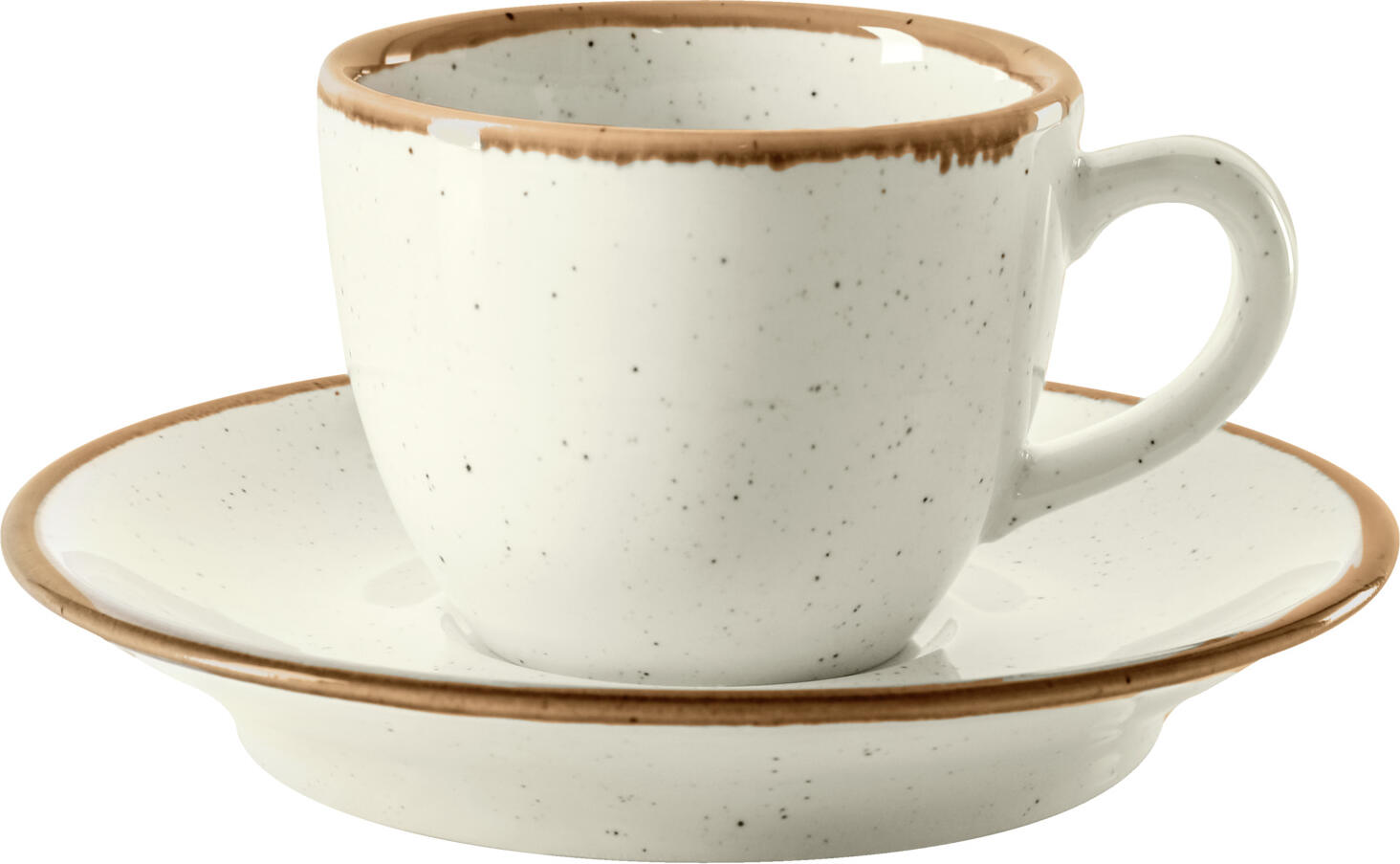 Vega Lusini Sidina Espresso Saucers, Beige, High-Quality Porcelain, 12 cm Diameter, Round Modern Ceramic Design, Set of 6