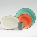 VEGA Sidina Deep Coupe Plates, Porcelain, 26 cm Diameter, 500 ml, Grey, Dishwasher and Microwave Safe, Set of 6