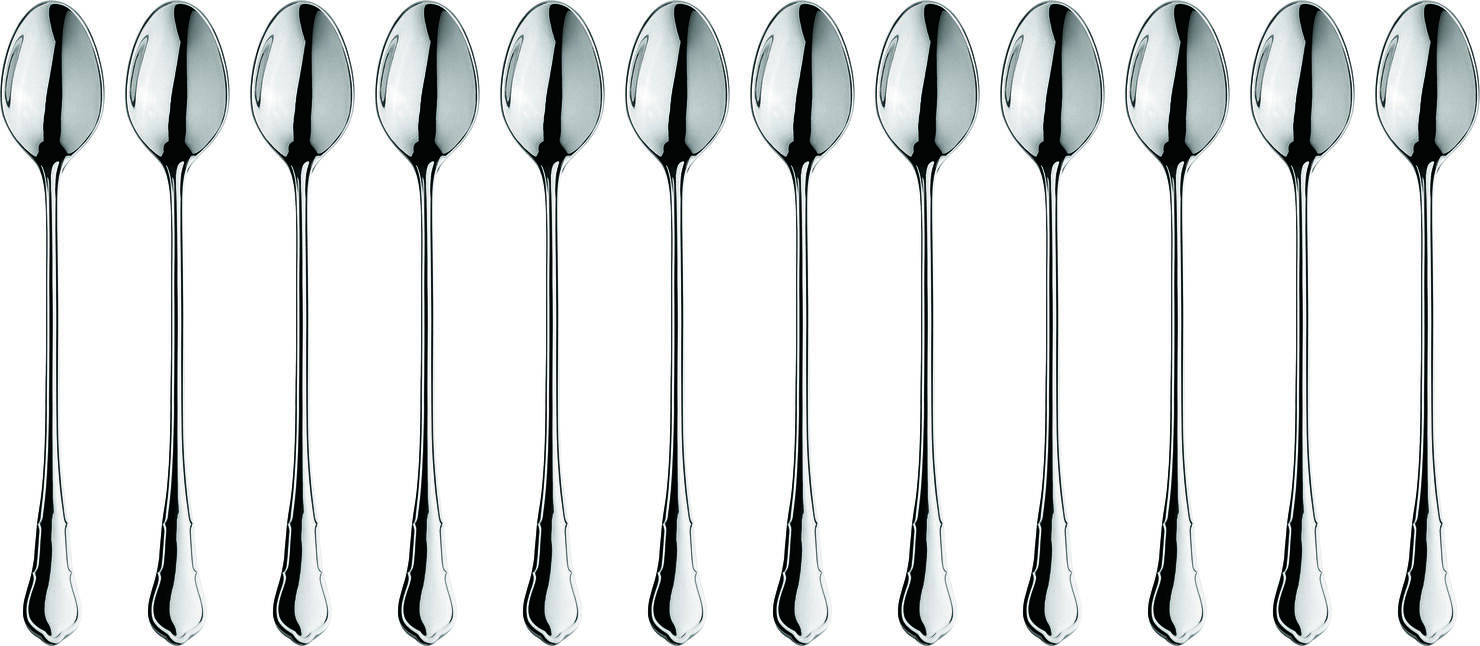 Set de tacuri VEGA Chippendale 12 piese, Otel Inoxidabil 18/10 Crom-Nichel, Finisaj Lustruit Oglinda, Grosime 2.5mm, Lungime 19.9 cm, Safe la Masina de Spalat, Argintiu